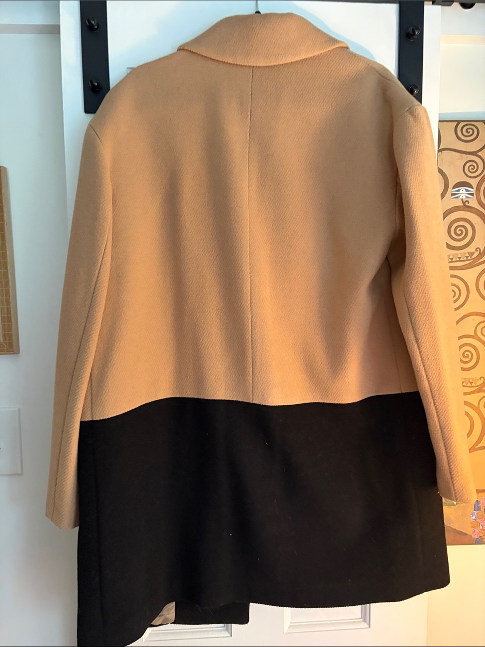 Talbots Camel and Black Two-Tone Wool-Blend Pea Coat - Picture 3 of 3